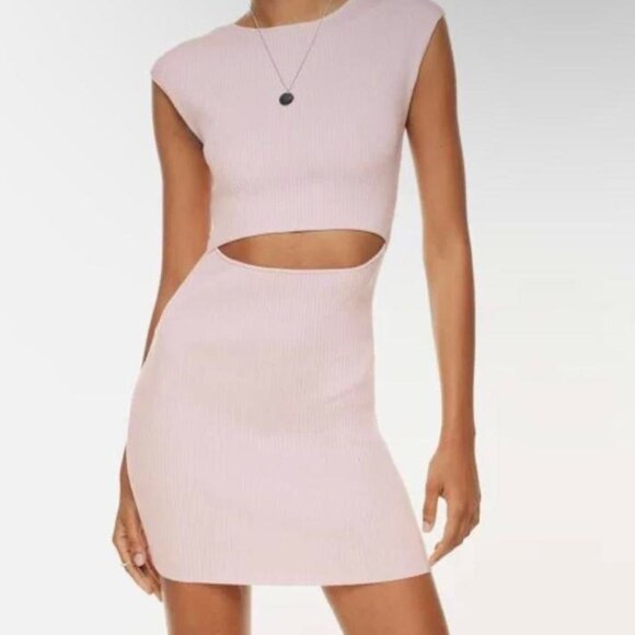 Aritzia Wilfred Cut-out Knit Mini Dress Sz M - Picture 1 of 4